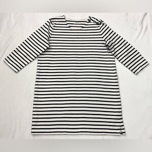Madewell BOGO Offer Women’s Navy & White Striped 3/4 Sleeve Shirt Dress Large